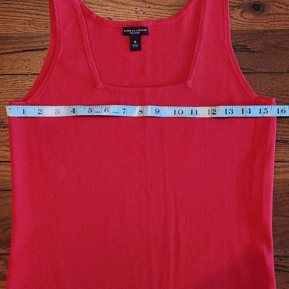 Dana Buchman square Neckline Knit Tank Top Size M Color Red - Picture 7 of 11